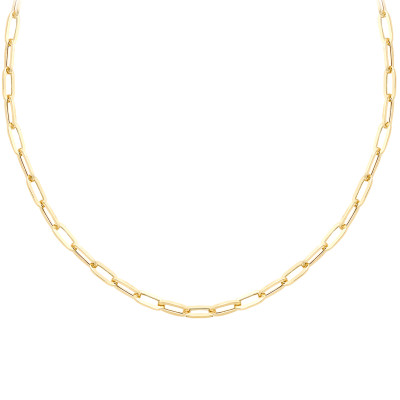 Chaîne Maille Ovale, Or Jaune 375, 46 cm, 3,50 mm - Manillon