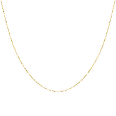 Chaîne Maille Marine Plate, Or Jaune 375, 0.90 mm, 46 cm - Manillon