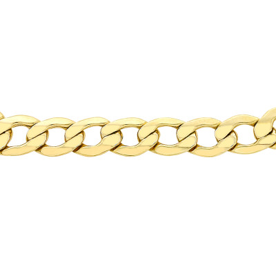 Chaîne Gourmette, Or Jaune 375, 6.10mm, 46 cm - Manillon