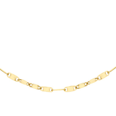 Collier à Maillons Plats, Or Jaune 375, 41 cm, 1,60 mm - Manillon