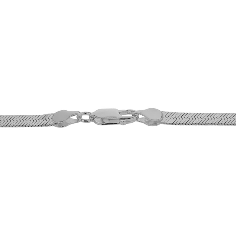 Collier Miroir Argent Massif - larg. 6mm - 42cm