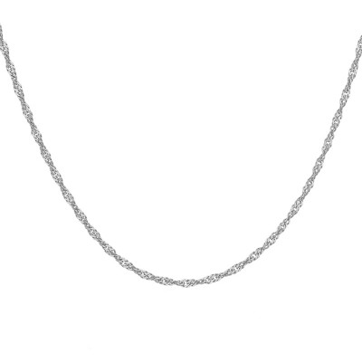 Chaîne Gourmette Torsadée, Platine, 46 cm - Emanessence