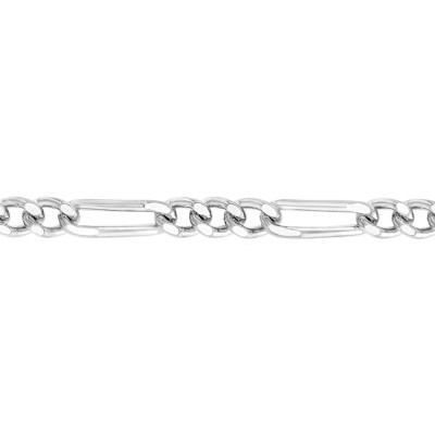 Chaîne Maille Cheval Alternée Triple, Or Blanc 375, 40 cm - Manillon