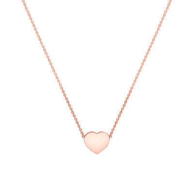 Collier Coeur, Or Rose 375, 41 à 43 cm - Emanessence