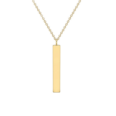 Collier Barre Rectangulaire, Or Jaune 375, 41 à 43 cm - Emanessence