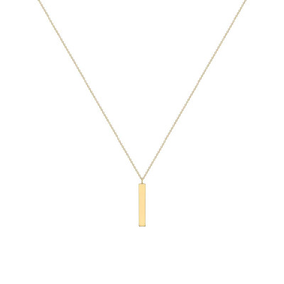 Collier Barre Rectangulaire, Or Jaune 375, 41 à 43 cm - Emanessence