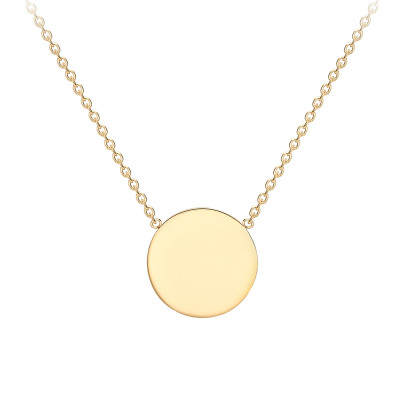 Collier Disque, Or Jaune 375, 41 à 43 cm - Emanessence