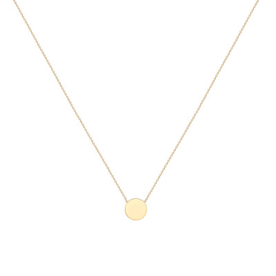 Collier Disque, Or Jaune 375, 41 à 43 cm - Emanessence