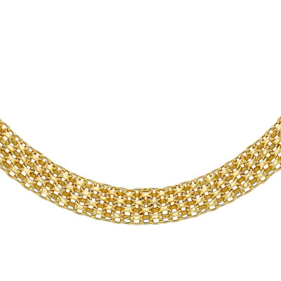 Collier Bismarck, Or Jaune 375, 46 cm - Emanessence