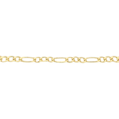 Chaîne Figaro, Or Jaune 375, 2 mm, 46 cm - Manillon
