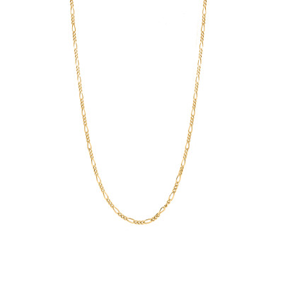 Chaîne Figaro Diamantée, Or Jaune 375, 1.80mm, 41 cm - Manillon