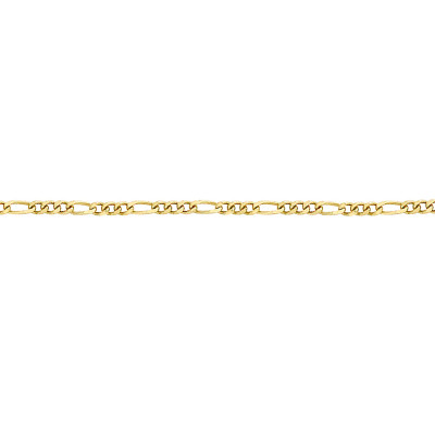 Chaîne Figaro Diamantée, Or Jaune 375, 41 cm - Manillon