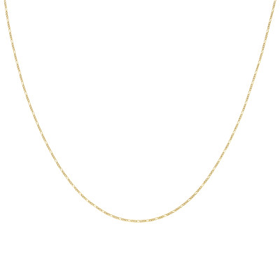 Chaîne Figaro Diamantée, Or Jaune 375, 41 cm - Manillon