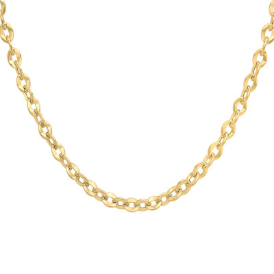 Chaîne Diamantée, Or Jaune 375, 4.30mm, 46 cm - Manillon