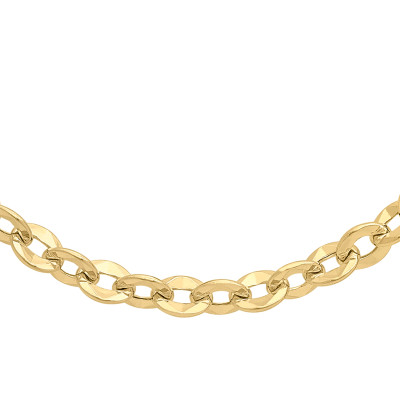 Chaîne Diamantée, Or Jaune 375, 4.30mm, 46 cm - Manillon