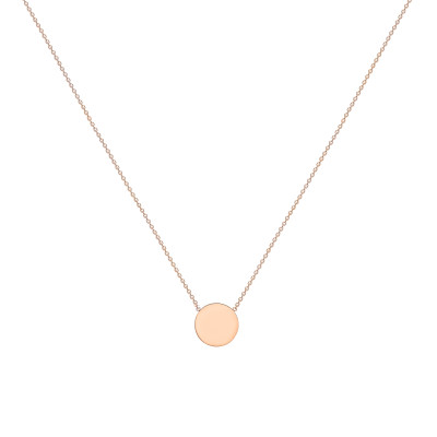 Collier Disque, Or Rose 375 , 41 à 43 cm - Emanessence