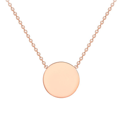 Collier Disque, Or Rose 375 , 41 à 43 cm - Emanessence