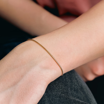 Bracelet Maille Serpentine, Or jaune 750, 25 cm - Manillon