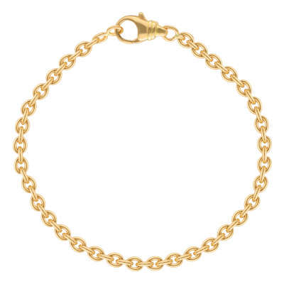 Bracelet Chaîne Forçat Ronde, Or Jaune 750, 14 cm - Manillon