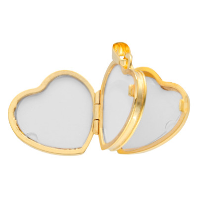 Pendentif photo Coeur Fleuri, Or Jaune 375, 17x18mm - Vandona