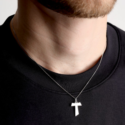 Pendentif Croix Poli Biseautée, Argent 925, 15,5x20mm - Vandona