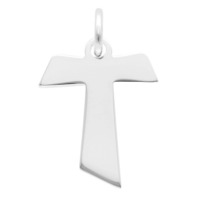 Pendentif Croix Poli Biseautée, Argent 925, 15,5x20mm - Vandona