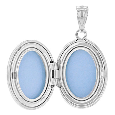 Pendentif Photo Ovale Etoilé "Love you to the moon and back", Argent Rhodié, 27mm - Emanessence