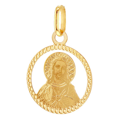 Médaille Christ Ajouré, Or Jaune 375, 14.5mm - Emanessence