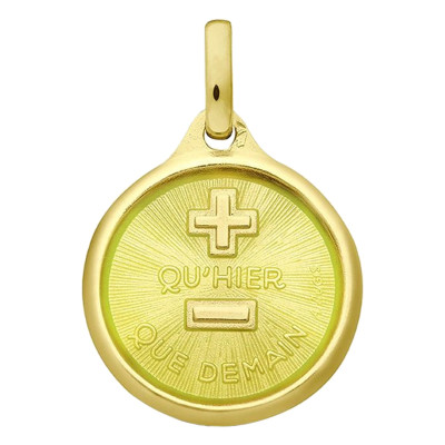Médaille d'amour l'originale mini vert, Or Jaune 750, 12mm - Augis