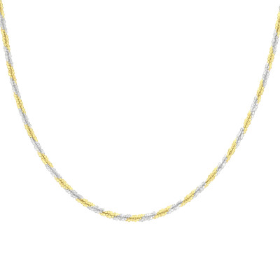 Chaîne Maille Tocalle en 2 Ors 375, Longueur 41 cm - Manillon