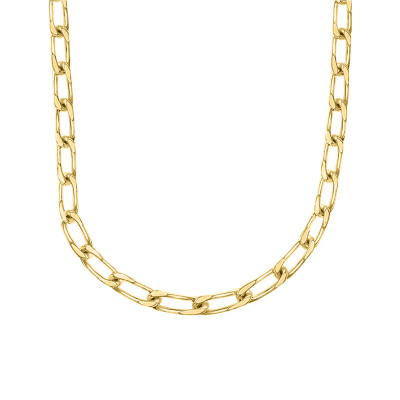 Chaine maille Cheval, Plaqué or jaune, 55 cm - Manillon