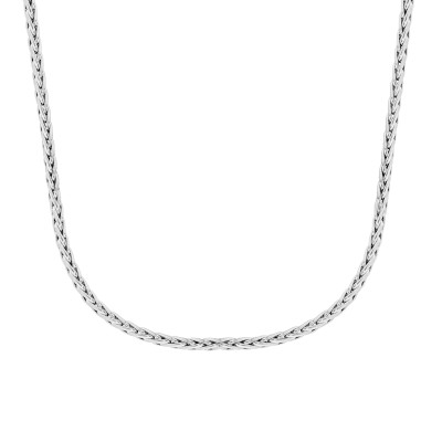 Chaîne Palmier Creuse, Or blanc 750, 50 cm - Manillon