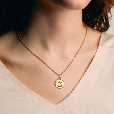 Médaille Ange Gardien Ronde, Or Jaune 750, 18 mm - Lumiosa
