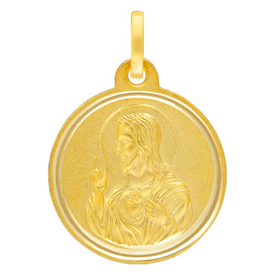 Médaille Bisel Christ de Profil, Or Jaune 750, 14 à 24 mm - Lumiosa
