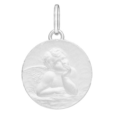 Médaille Ange Raphaël Penseur, Argent 925, 16 mm - Emanessence