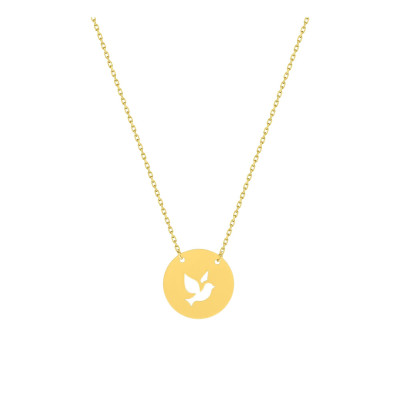 Collier Médaille Hirondelle, Or Jaune, 40cm - Emanessence