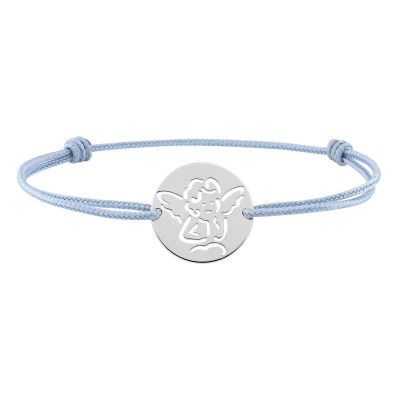 Bracelet Cordon Bleu Petit Ange, Or Blanc 750 - Bambins