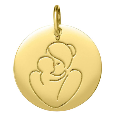 Médaille Vierge à l'enfant, 16mm, Or Jaune 750 - Argyor