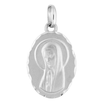 Médaille Ovale Vierge en Prière, Argent, 17x12mm - Emanessence