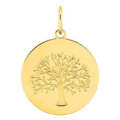 Pendentif Arbre de vie, Or Jaune 750 brillant, 15mm - Emanessence