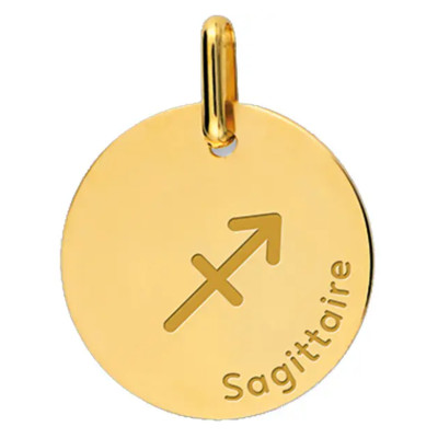 Pendentif Signe Astrologique Sagittaire, Or Jaune, 16mm - Lucas Lucor