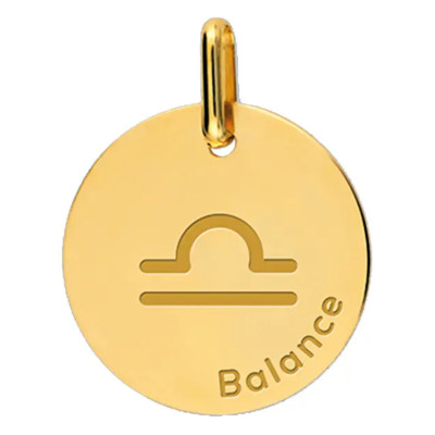Pendentif Signe Astrologique Balance, Or Jaune - Lucas Lucor