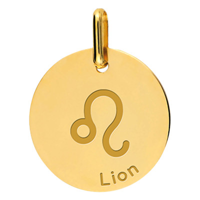 Médaille Signe Astrologique Lion, Or Jaune, 16mm - Lucas Lucor