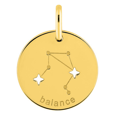 Pendentif Constellation Balance, Or jaune 750, 14mm - Emanessence