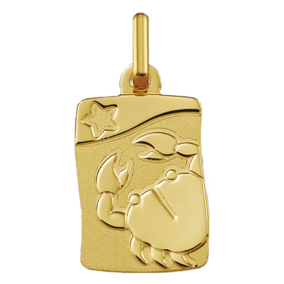 Pendentif zodiaque cancer, Or jaune 750, 10x15mm - Argyor