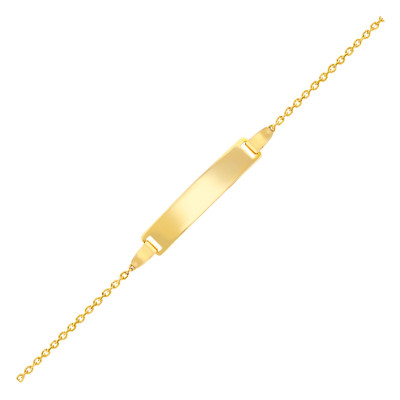 Gourmette Bébé Rectangle, Or jaune 375, 12 à 14 & 14 à 16cm - Bambins