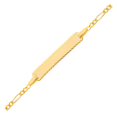 Gourmette bébé maille cheval triple, Or jaune, 11 à 13cm - Bambins