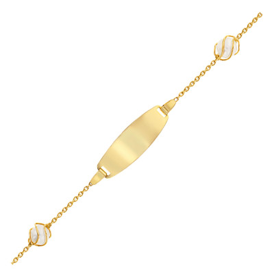 Gourmette Bébé Perles, Or jaune 375, 12 à 14 cm & 14 à 16 cm - Rosatella