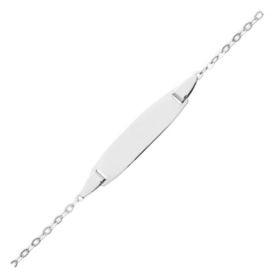 Gourmette bébé maille forçat, Or blanc, 12 à 14cm - Bambins