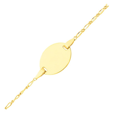Gourmette bébé maille cheval, Or jaune, 12 à 14cm - Bambins